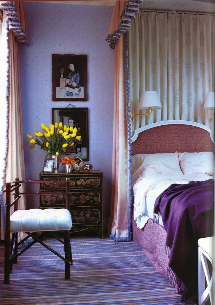 Jeffrey Bilhuber purple bedroom