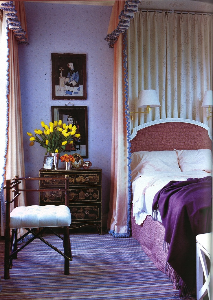 Jeffrey Bilhuber Purple Bedroom 