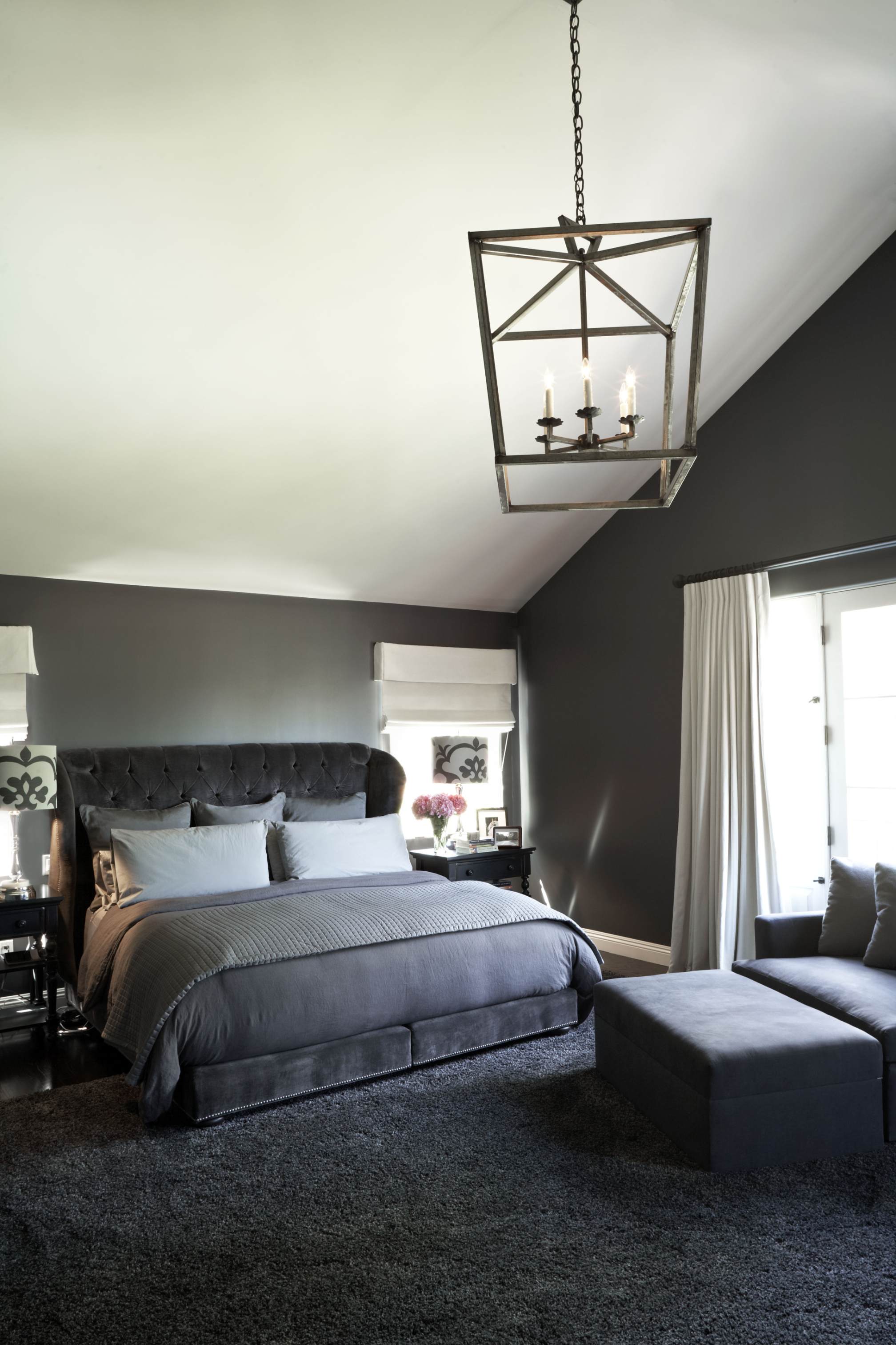bedroom modern grey monochromatic palette