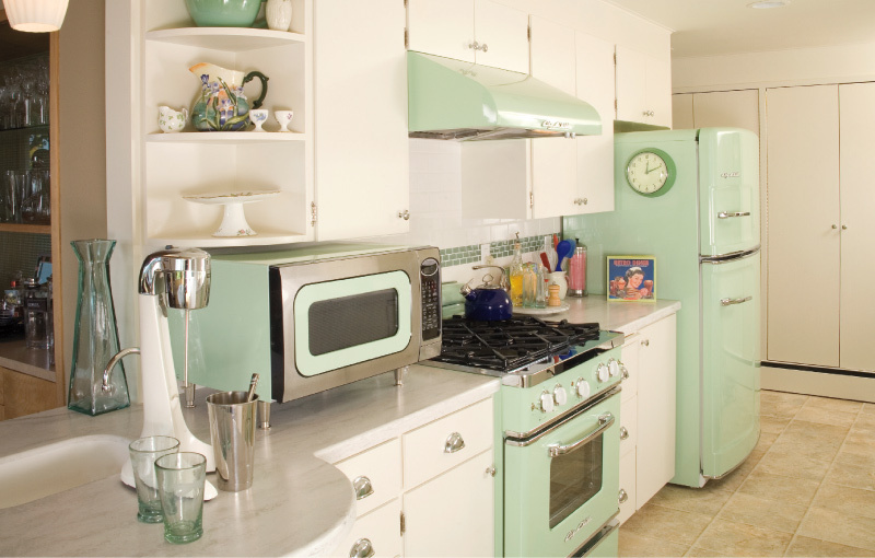 Retro Mint Kitchen Interiors By Color