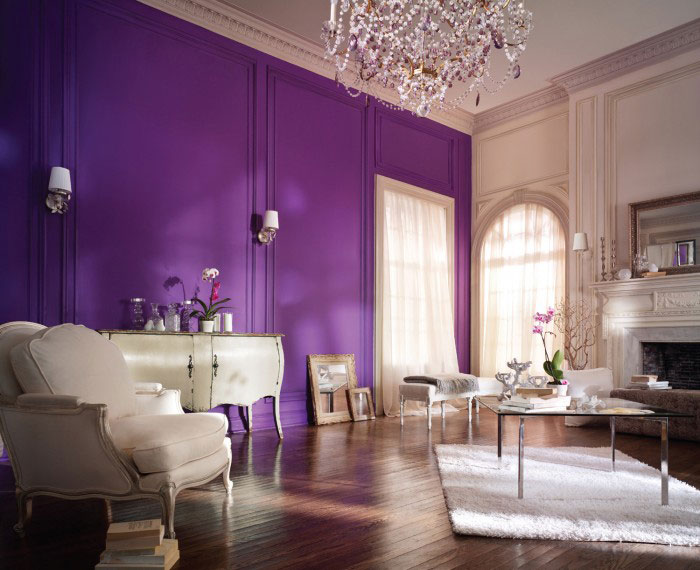 Glorious Purple Wall Interiors By Color