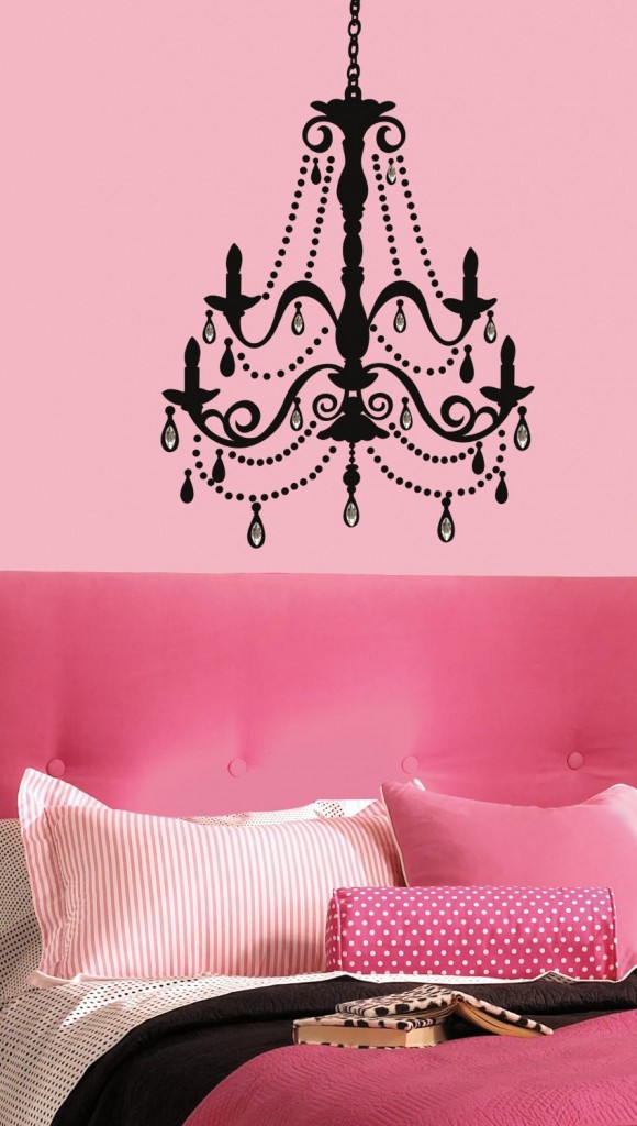 pink bedroom buy chandelier wall decal