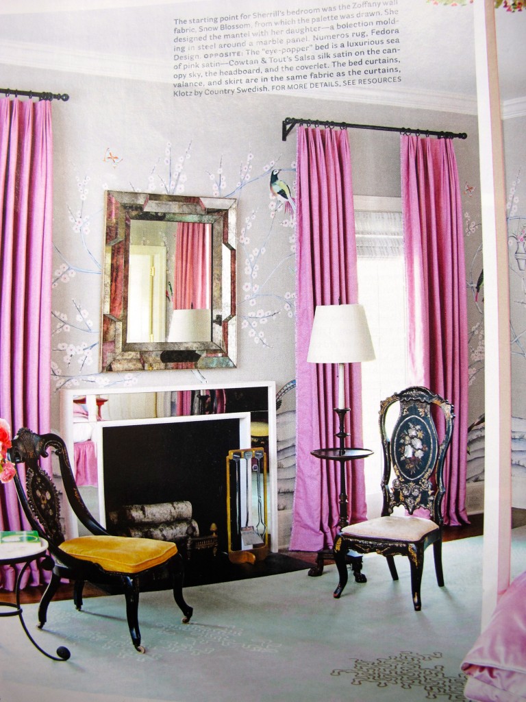 pink bedroom curtains