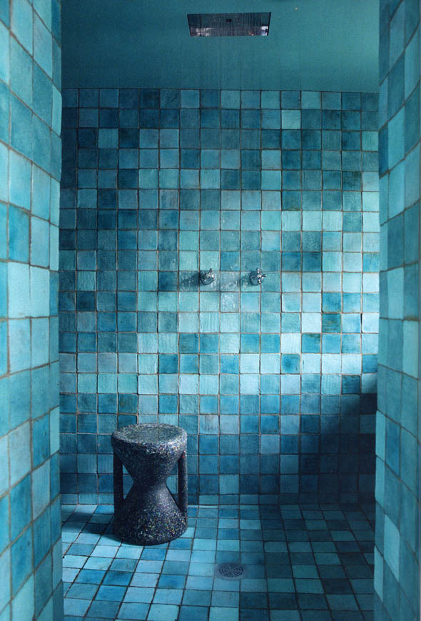 rustic turquoise bathroom