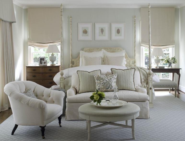 white southern bedroom interior