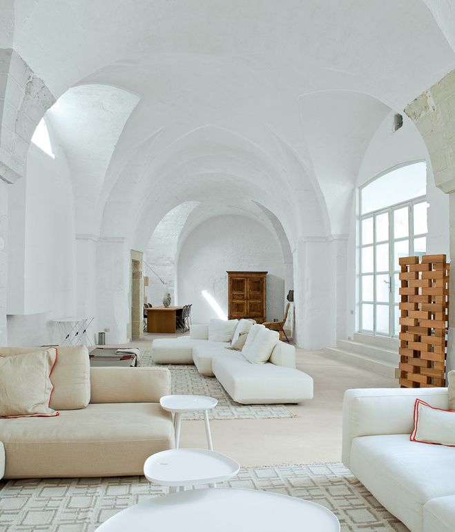 white vaulted ceiling living room