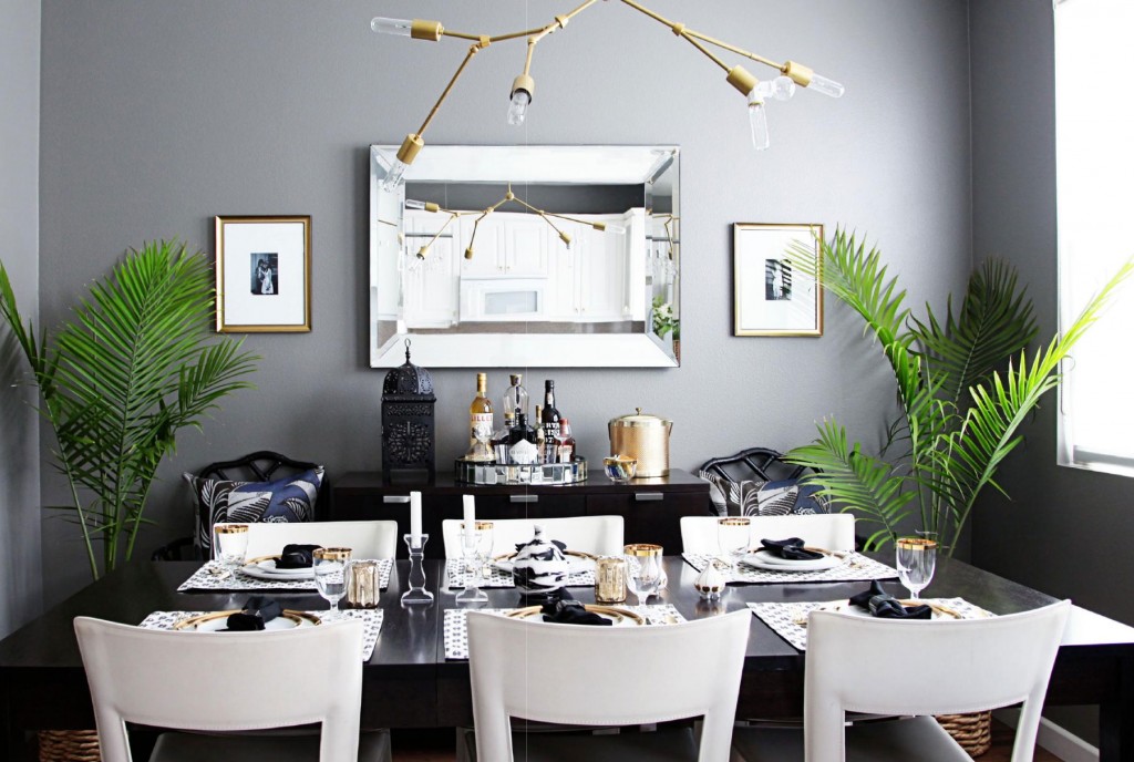 black-white-gold-dining