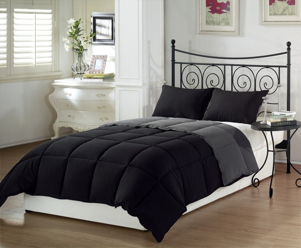 buy black and gray comforter