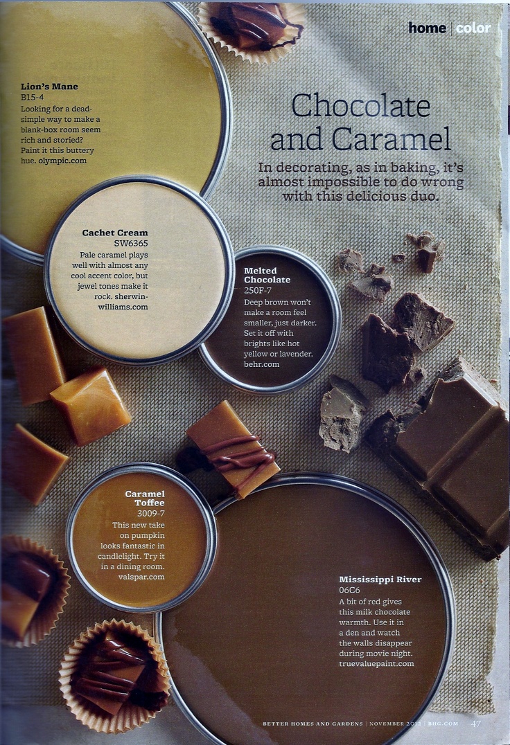 Chocolate and Caramel Paint Colors - Interiors By Color