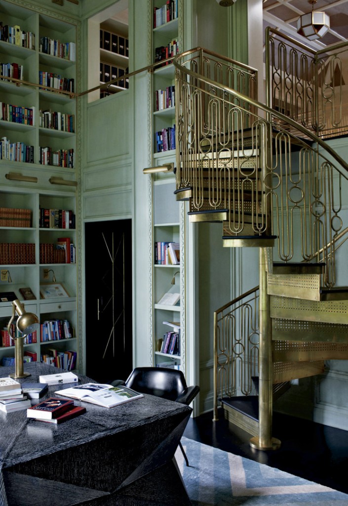 gold spiral staircase