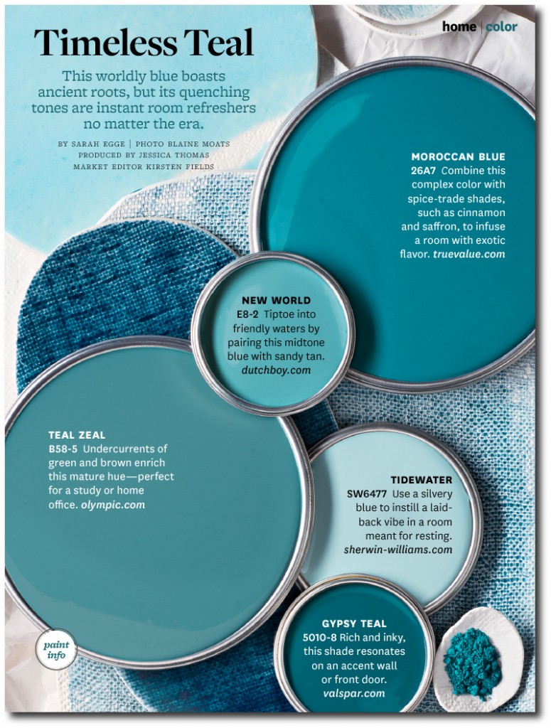 timeless teal paint colors bhg