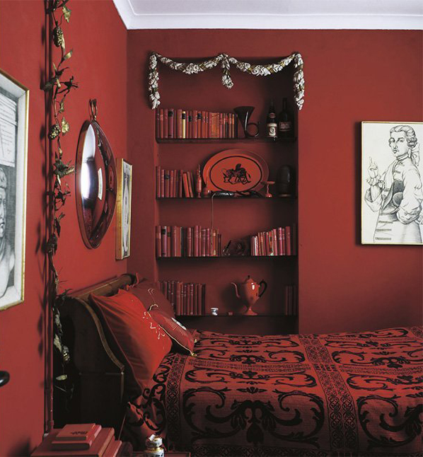 The Iconic Interior 1900 to the Present red bedroom