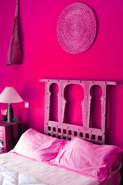 saturated pink bedroom