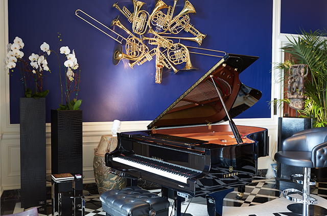 Navy Blue Vevet piano