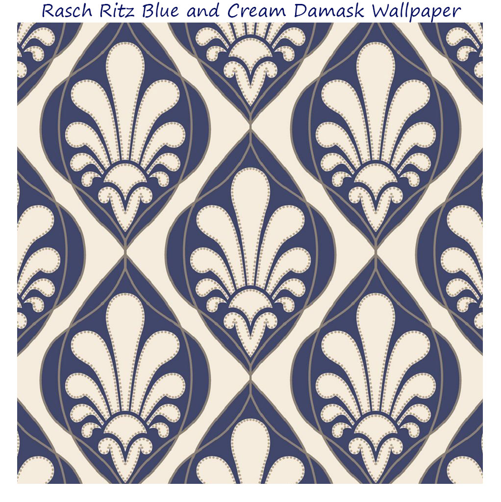 Rasch-Ritz-Blue-and-Cream-Damask-Wallpaper