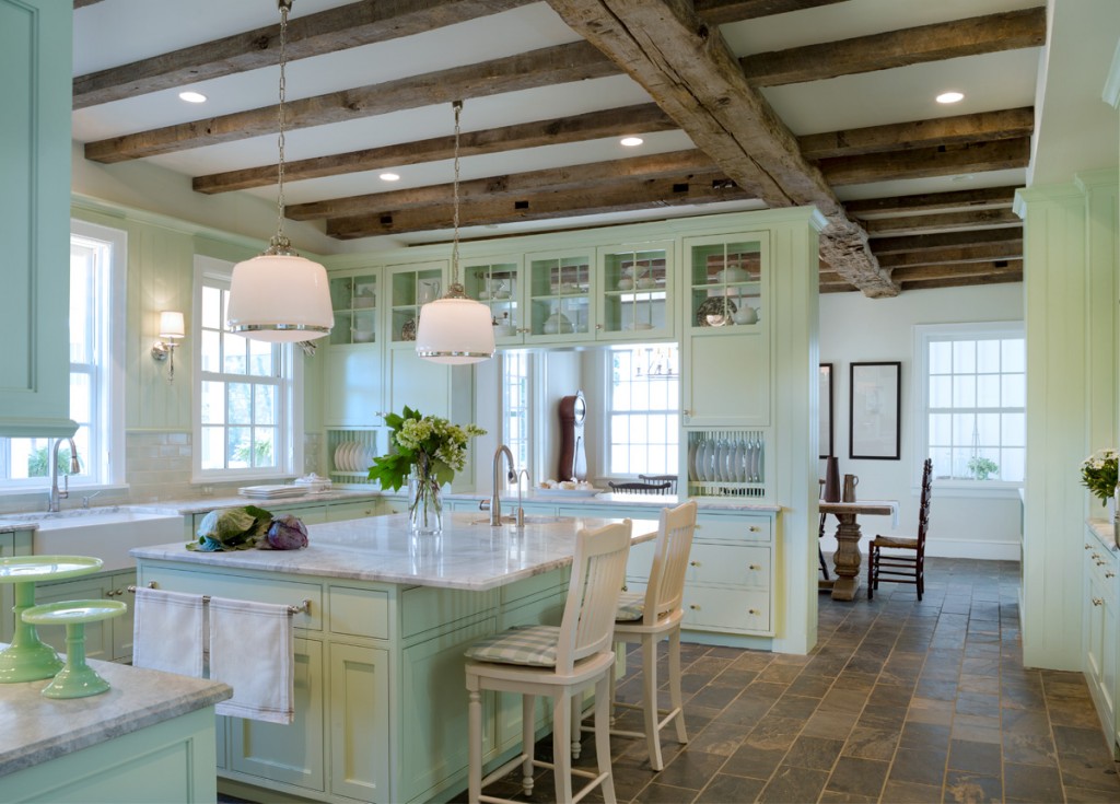 classic kitchen in mint green 1