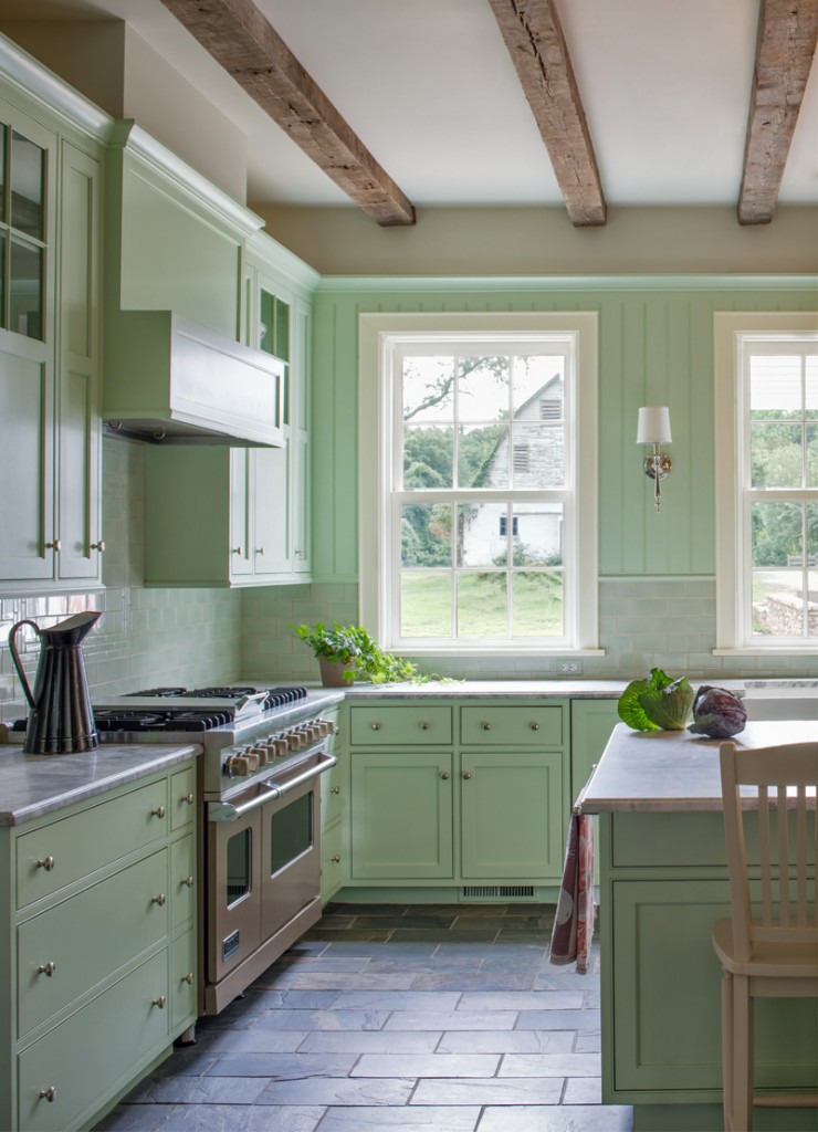 classic kitchen in mint green