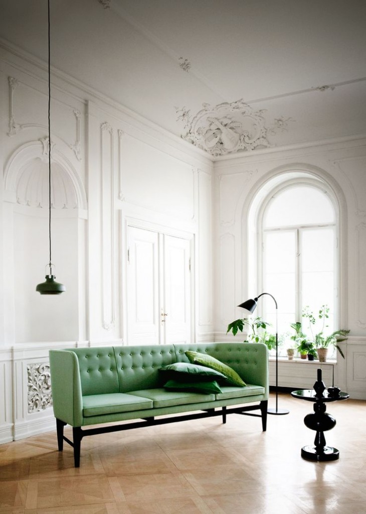 green sofa