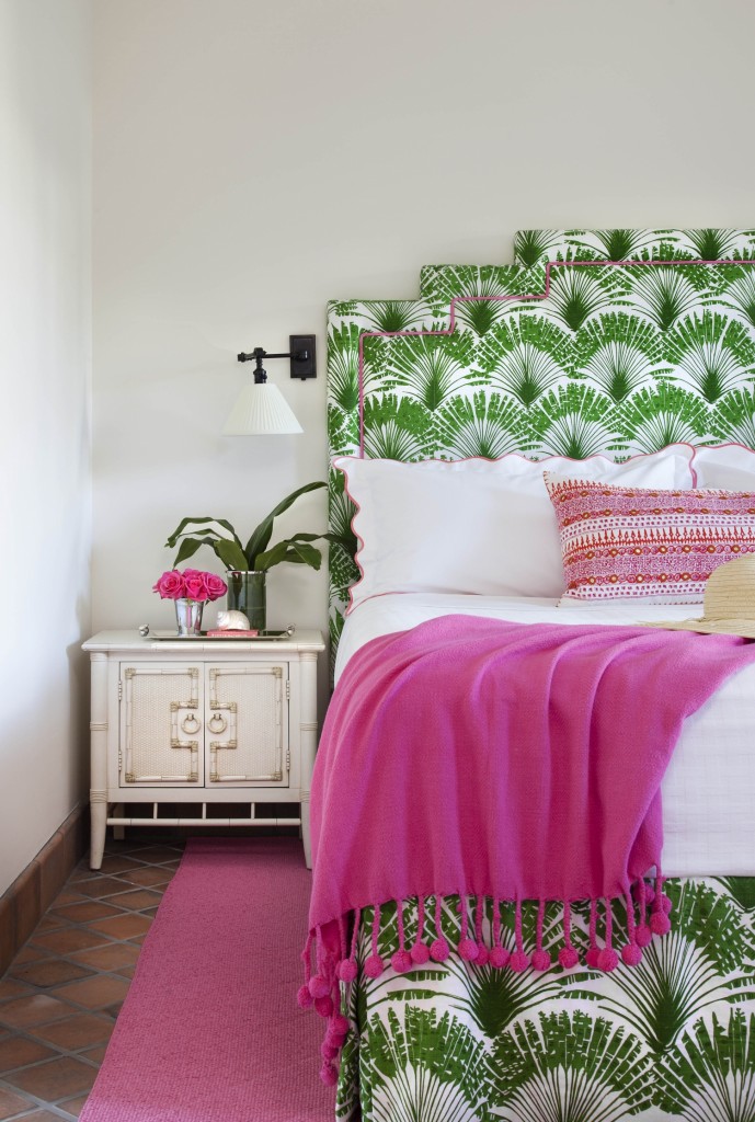 Bold Green and Pink  Bedroom