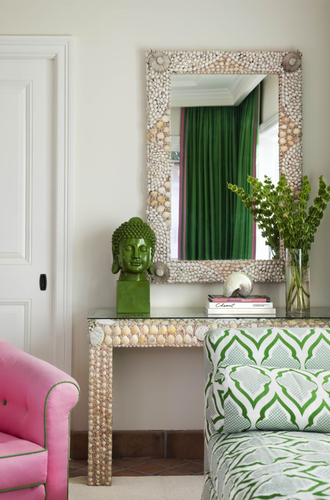 Bold Green and Pink Living 1