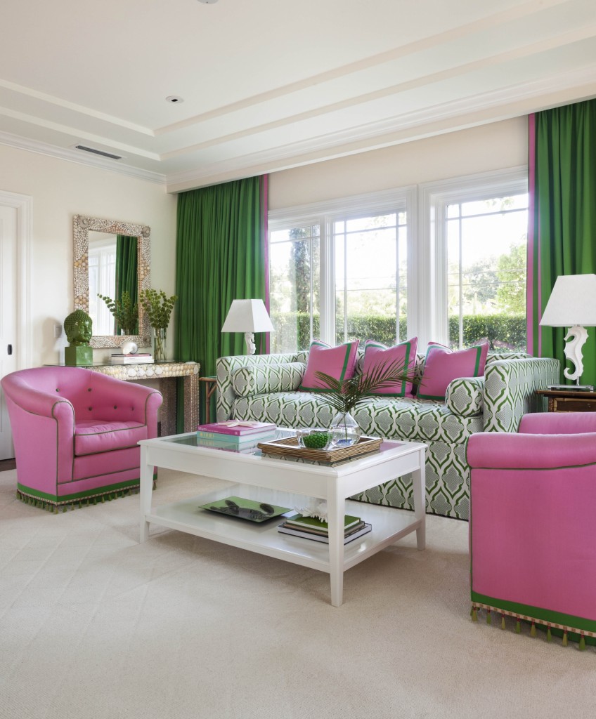 Bold Green and Pink Living 2