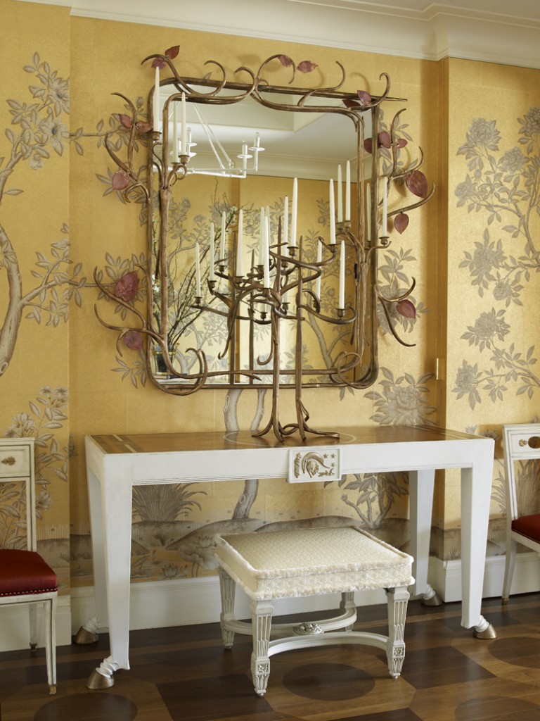 Yellow golden foyer interiors by color