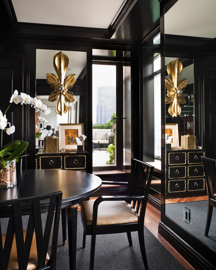 Dining in Black and Gold - Interiors By Color