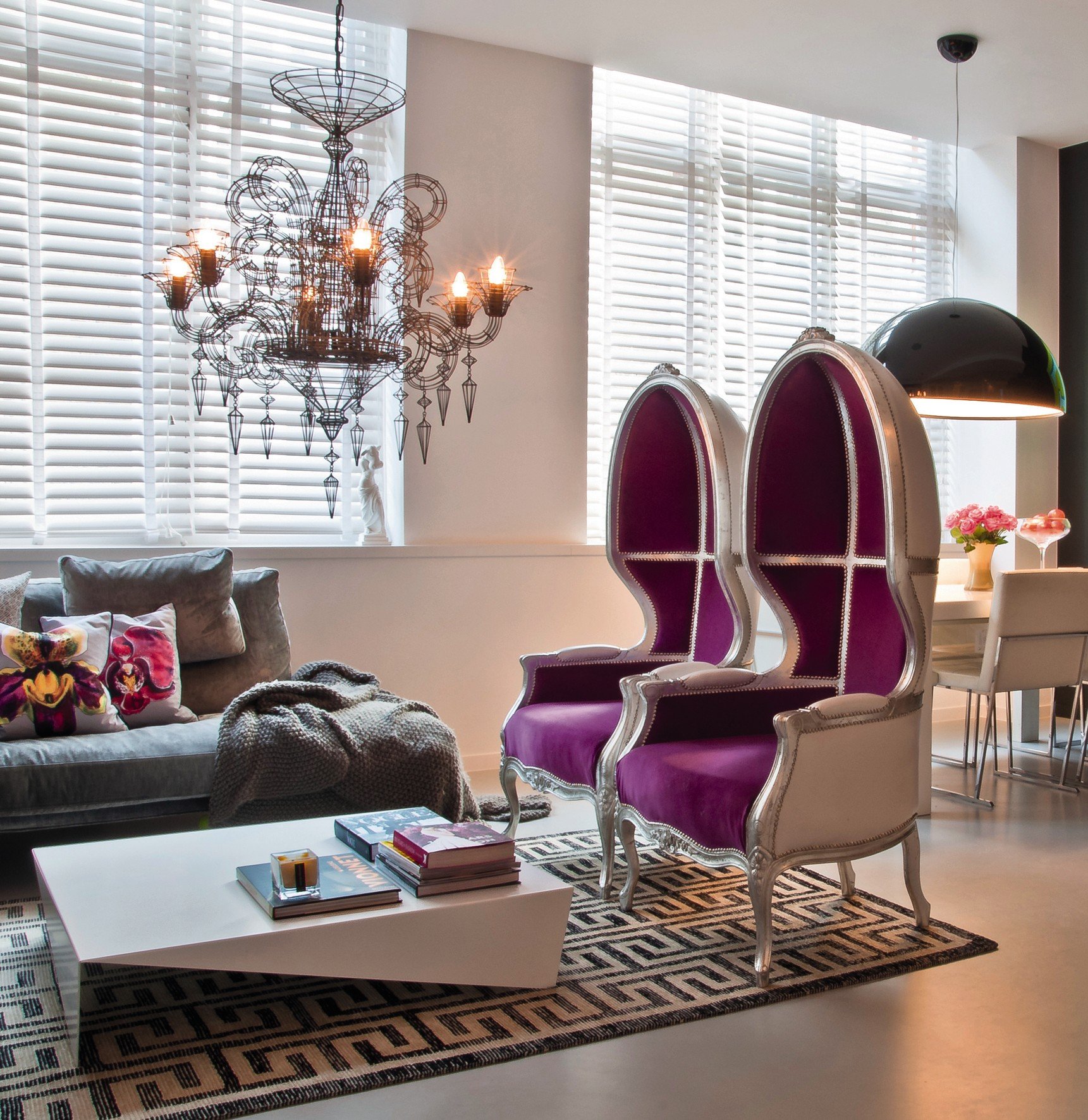 Contemporary Space In Purple And Gray Interiors By Color