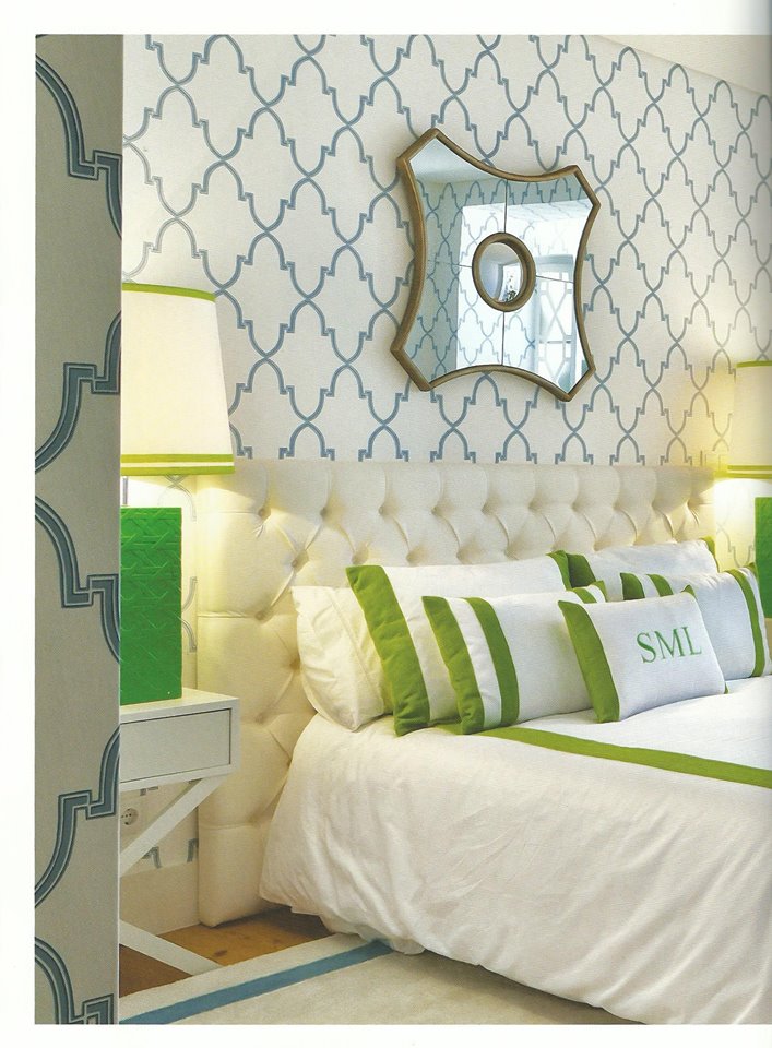 traditional gree blue bedroom