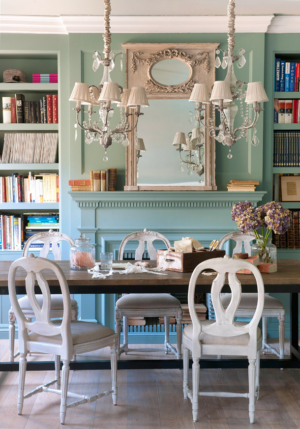 turquoise classic dining room