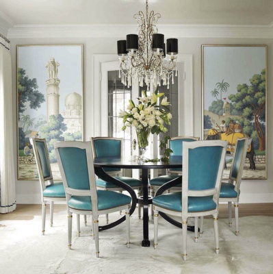 turquoise dining chairs