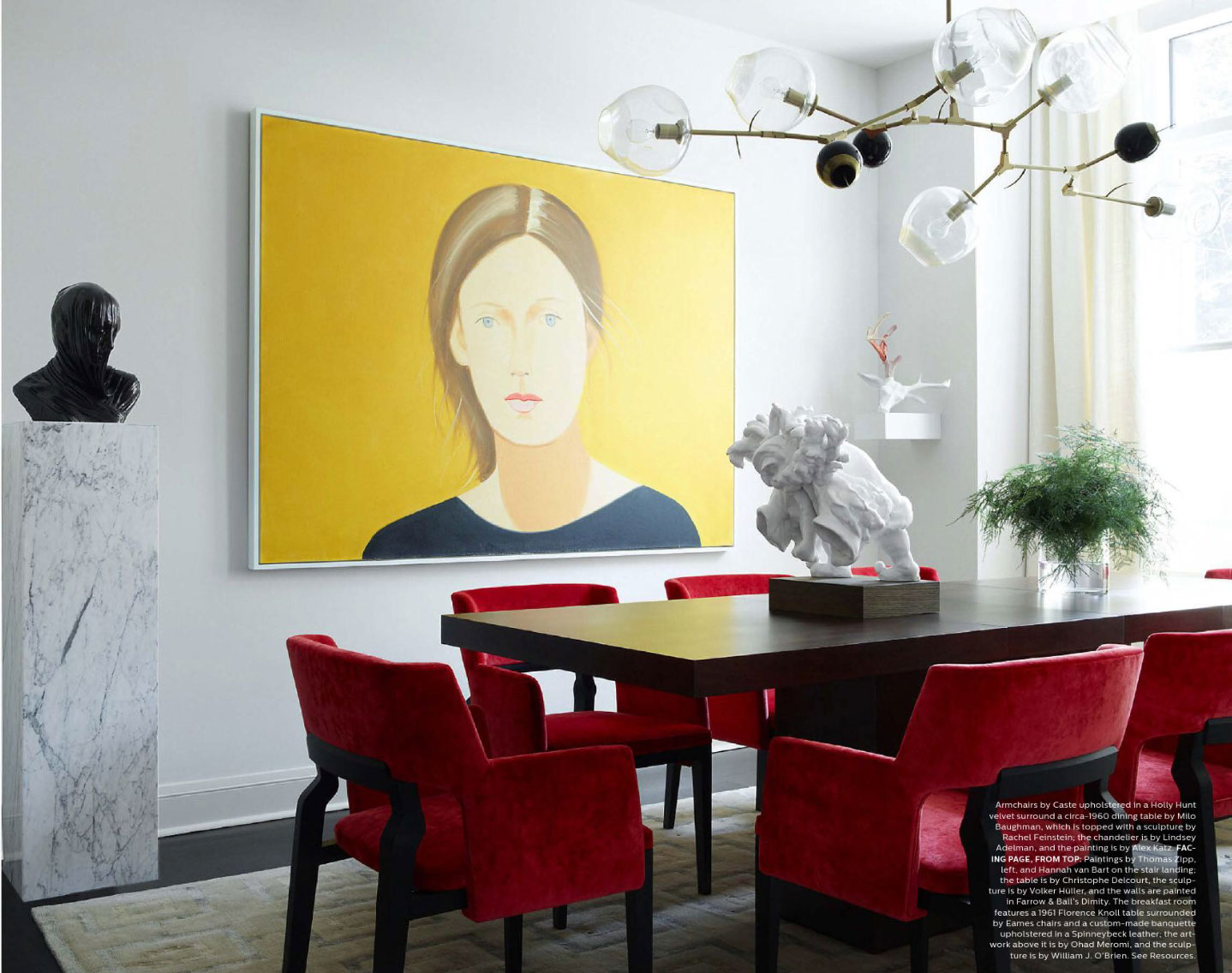 Contemporary Red And Yellow Dining Room