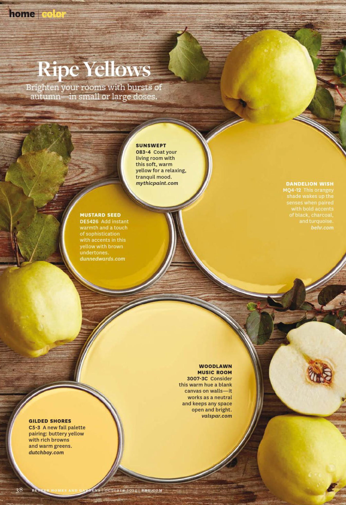 Ripe Yellows Paint Palette - Interiors By Color