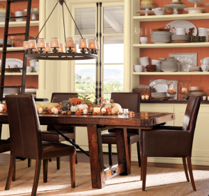 dining-room-in ivory and orange