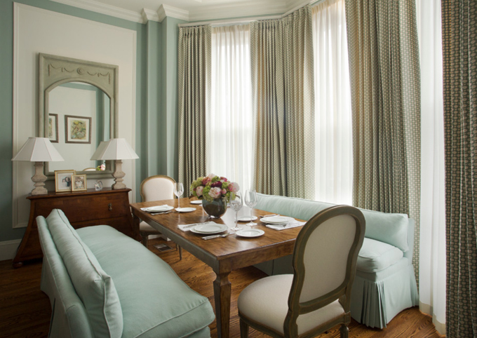 sophisiticate light blue dining room