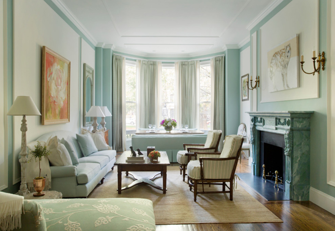 sophisiticate light blue living room