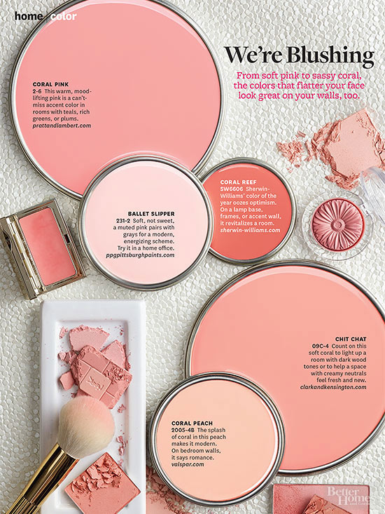 soft pink and coral paint pallette