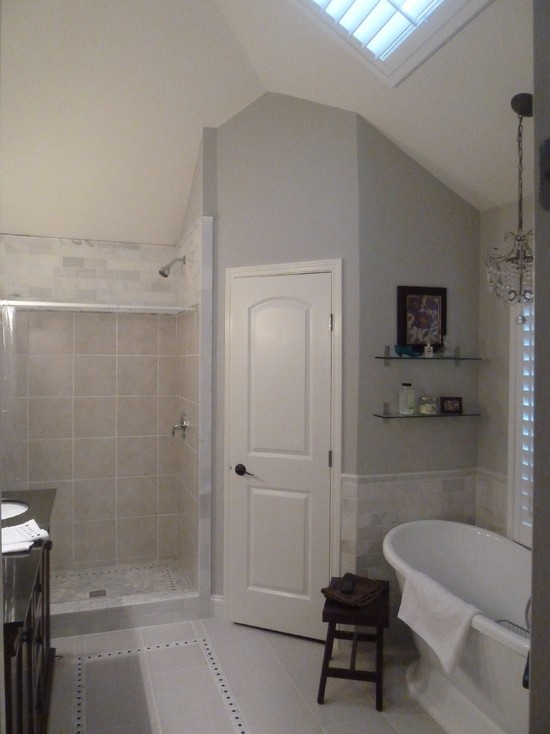Master Bath Remodel in Sherwin Williams Repose Gray - Interiors By Color
