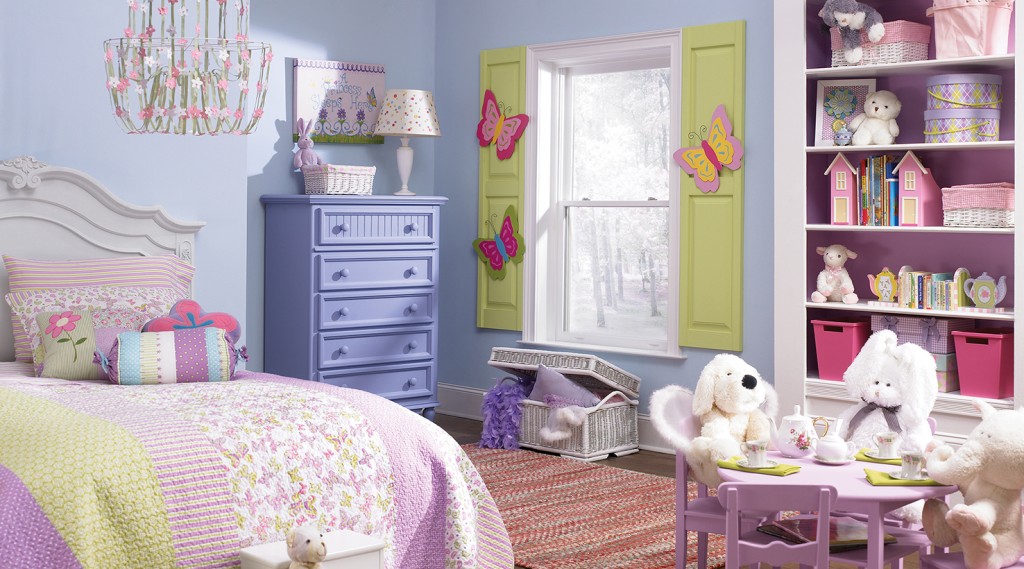 pink purple and green pastel bedroom for girls