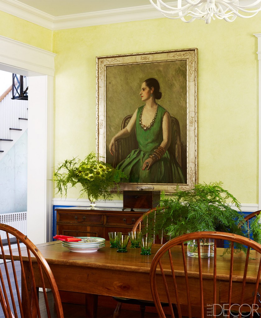 antique dining room yellow walls