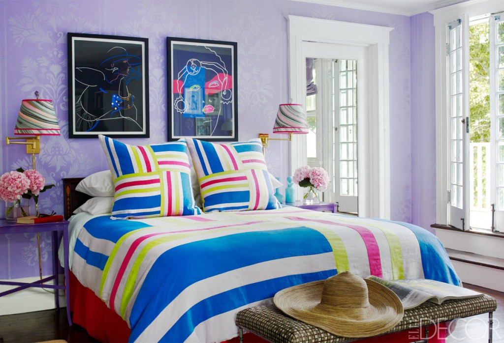 purple blue bedroom