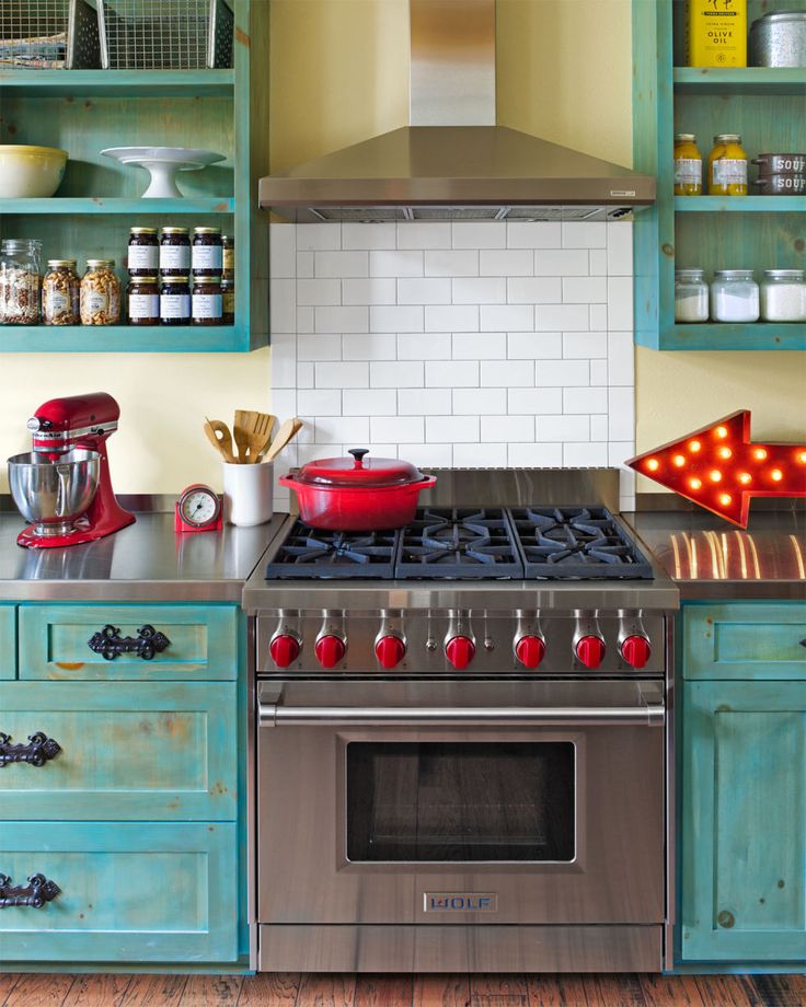  red and blue kitchen ideas