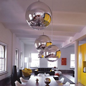 Tom Dixon Glass Globe Chrome Mirror Ball Modern Contemporary Pendant Lamp Ceiling Light