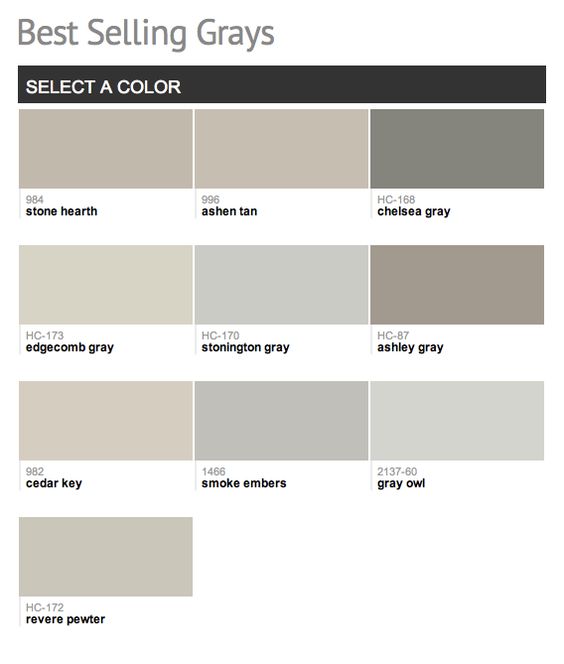 benjamin moore's best selling gray paints