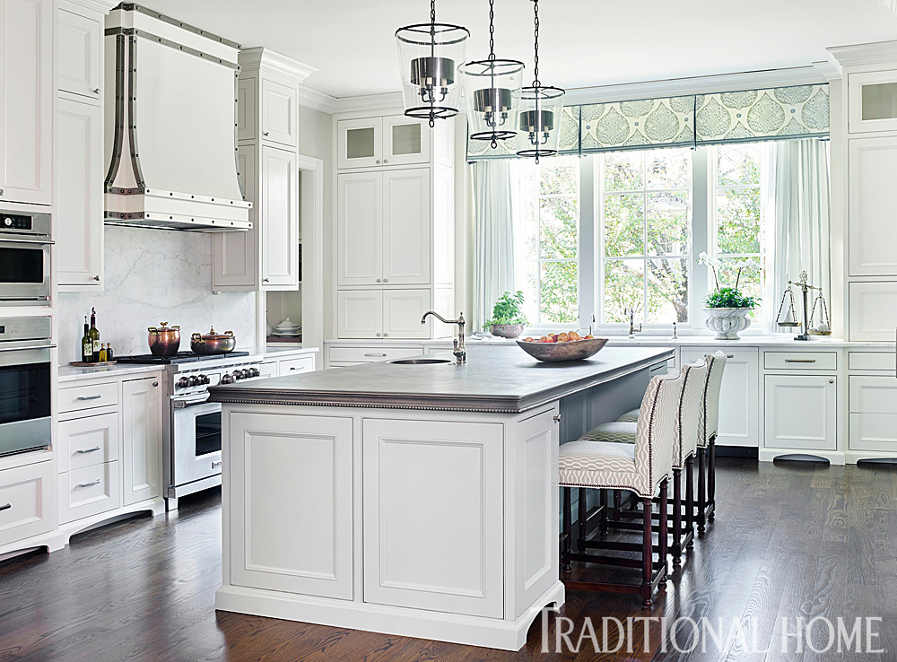 Traditional White Kitchen Painted With Sherwin Williams Paints