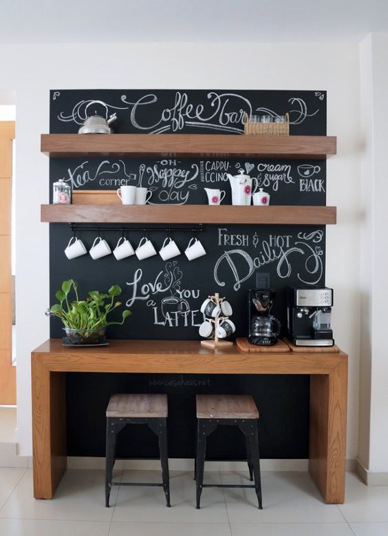 Amazing chalkboard coffee bar