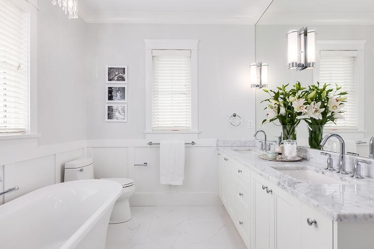 Benjamin Moore Horizon gray bathroom