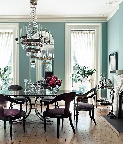 Farrow & Ball Chappell Green dining room