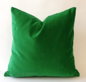 Kelly Green Cotton Velvet Decorative Throw Pillow Cover