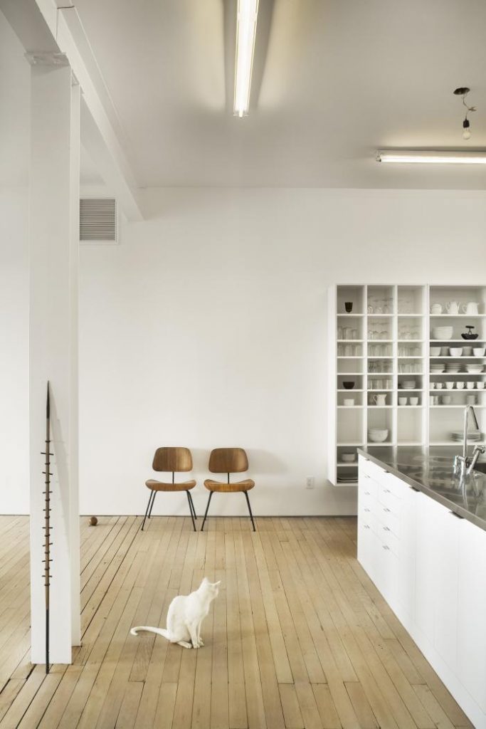 Pratt and Lambert Designer White kitchen. Via Simplicity and Abstraction